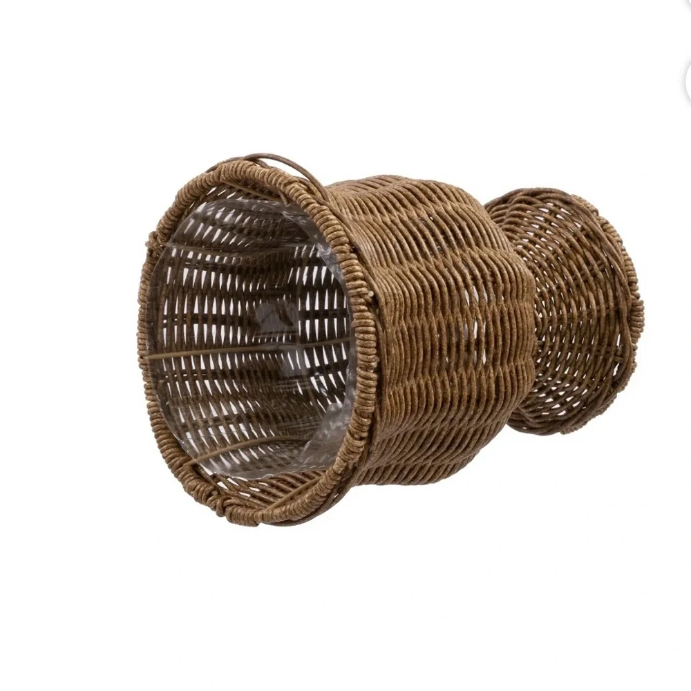 My Texas House 8 in Goblet Woven Planter, Brown